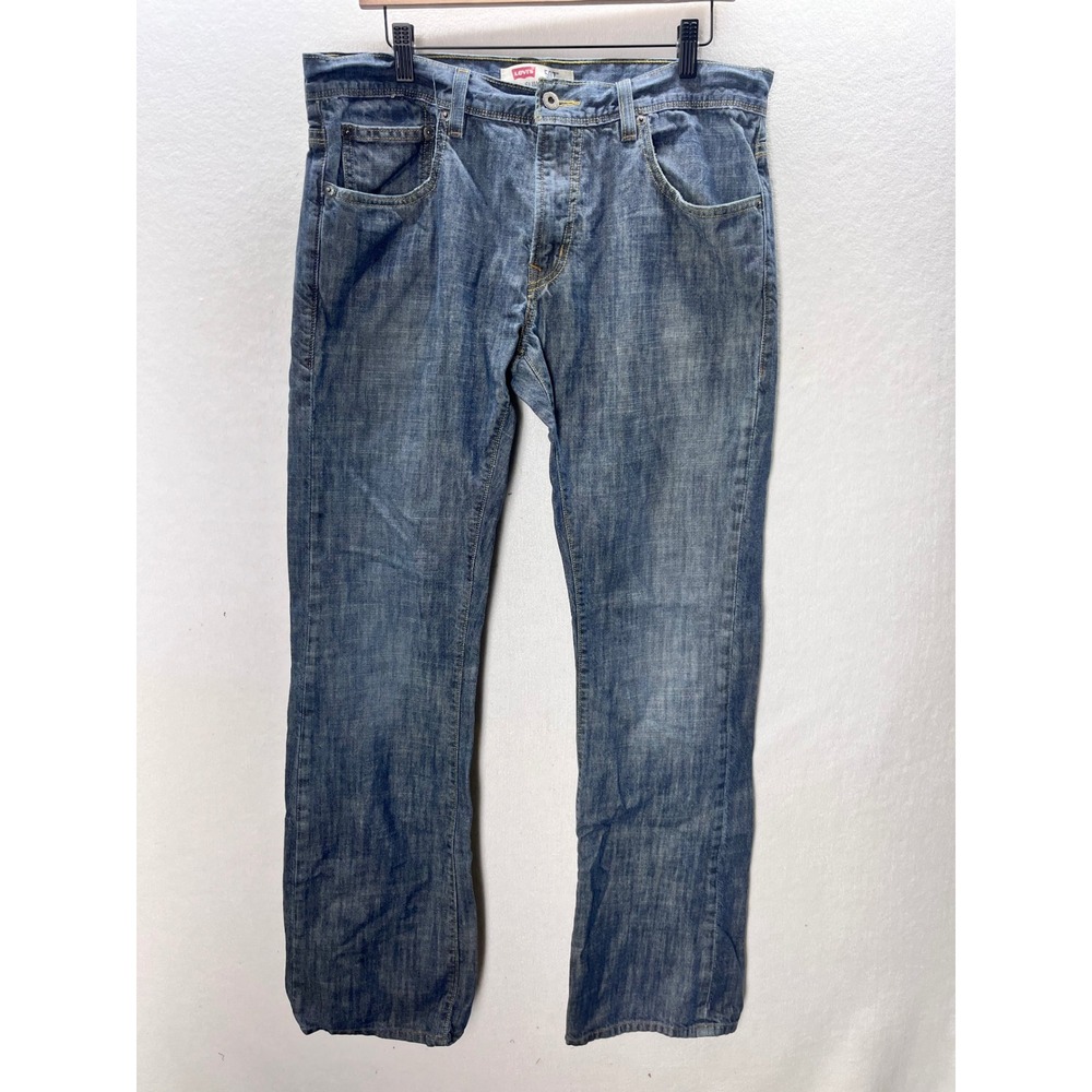 Levi's 507 Slim Boot Jeans Mens 34x34 Blue Flap Pocket Denim Pants 3301